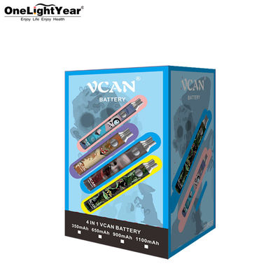 Stainless Steel CBD Oil Vaporizer Vcan Display Battery 4 In 1 Colored Vape Smoke