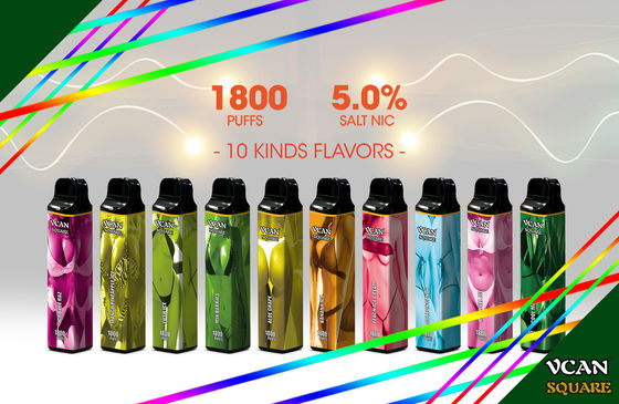 VCAN SQUARE Disposable Vape E-Cigarette 1800 Puffs Square Shape Sexy Style Design Massive Vapor Clouds Cost Effective