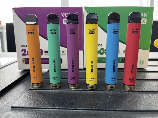 55g 2600 Puffs Vcan Max Disposable Pod Vape Smoking Vapor Cigarettes 850mah Rechargeable vape pen